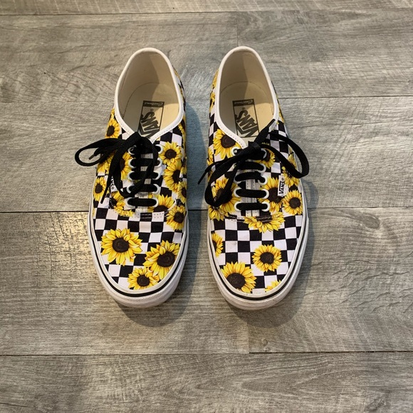 checkered vans sunflower
